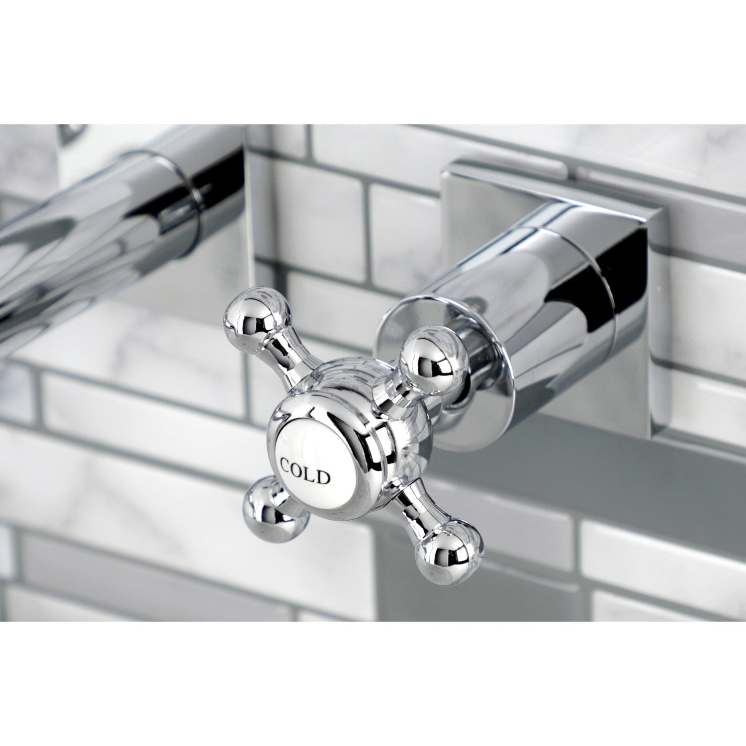 Kingston Tulare KS6121BX - Metropolitan Double-Handle 3-Hole Wall Mount Bathroom Faucet, Polished Chrome — thumbnail 2